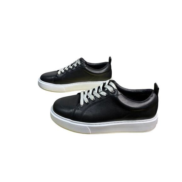 J/Slides NYC Delilah Black Leather Platform Sneakers - Size 10M - Picture 2 of 9